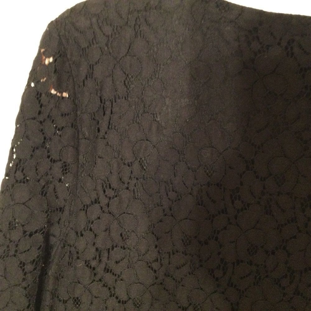 NWOT Style & Co. Line Black Lace Zippered Top Sz L - Picture 6 of 9